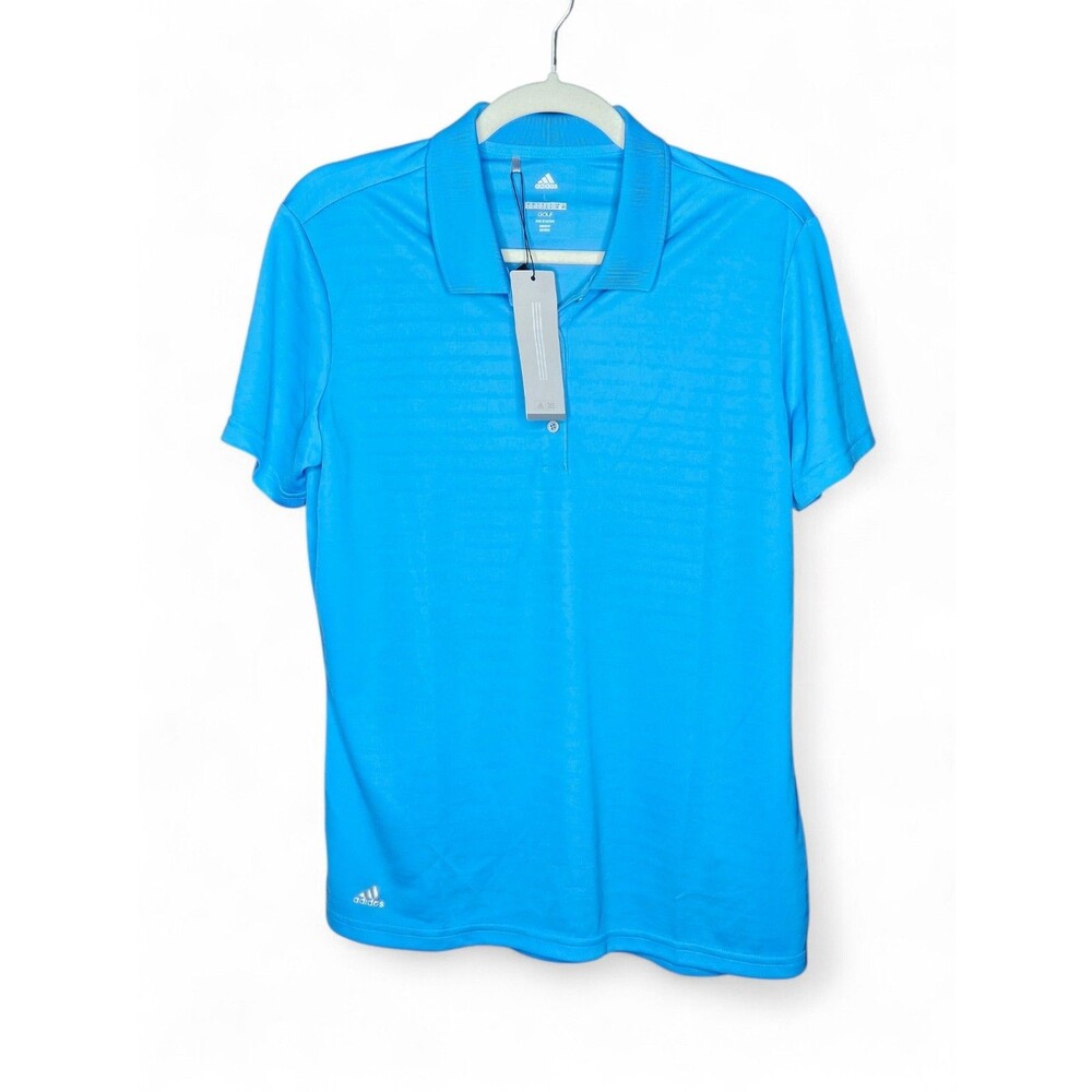 Adidas Golf Polo Shirt Womens Large Blue Short Sleeve Performance